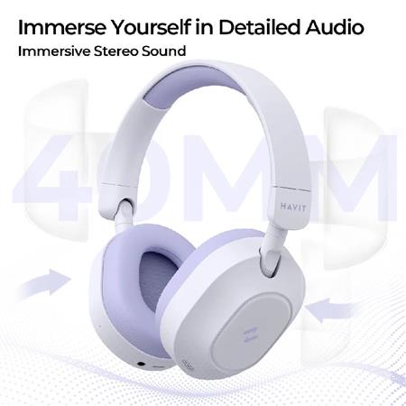 Auriculares inalámbricos Havit H668BT ANC Bluetooth Gamer Purple